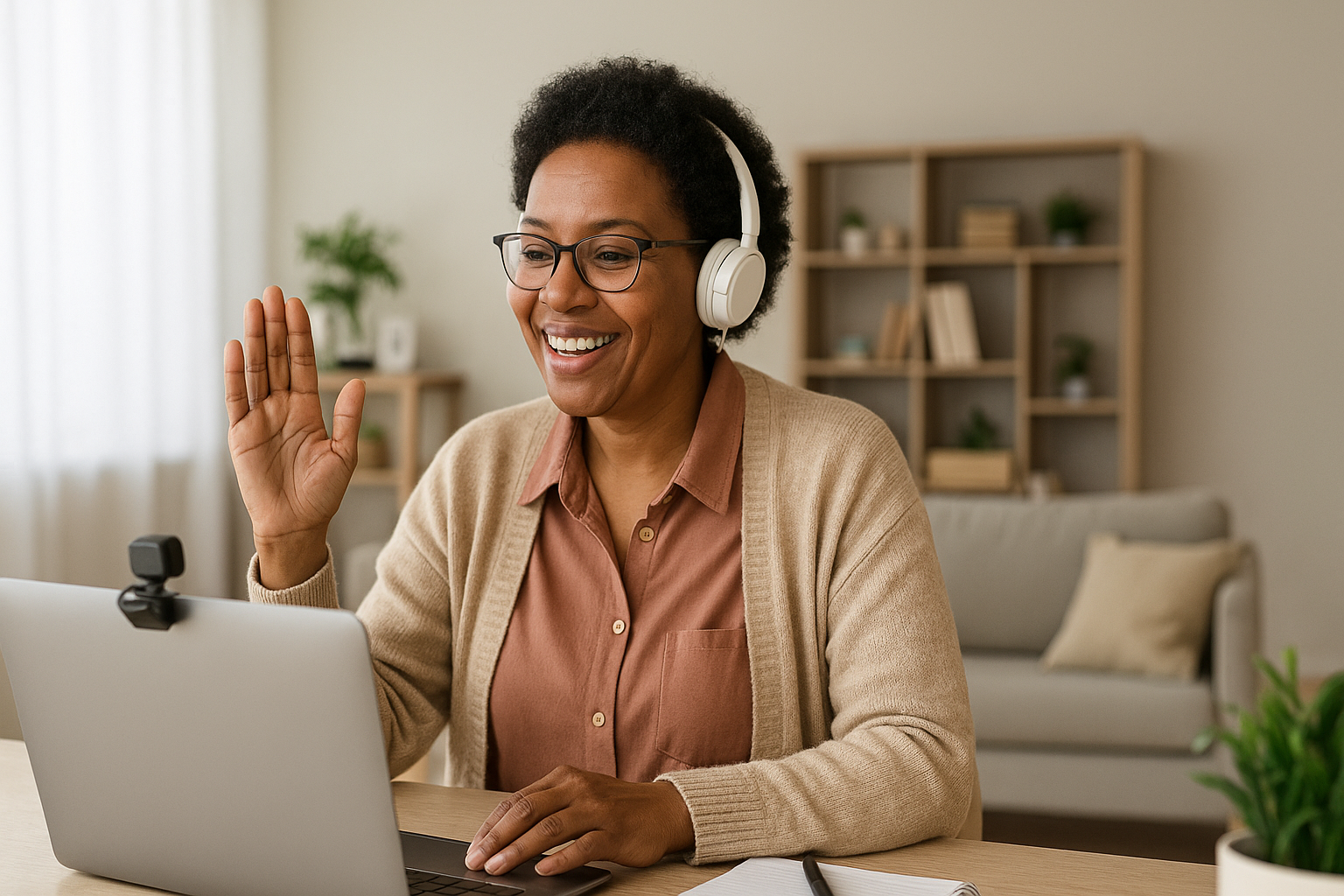Smiling Woman on Video Call NDIS application support FAQs